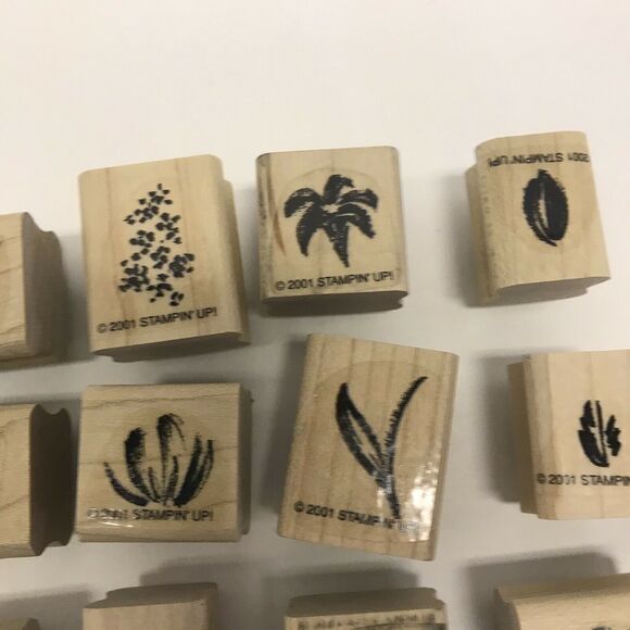 Stampin' Up! Watercolor Minis 13 Rubber Stamps Butterflies Flowers 2001 - Picture 3 of 8